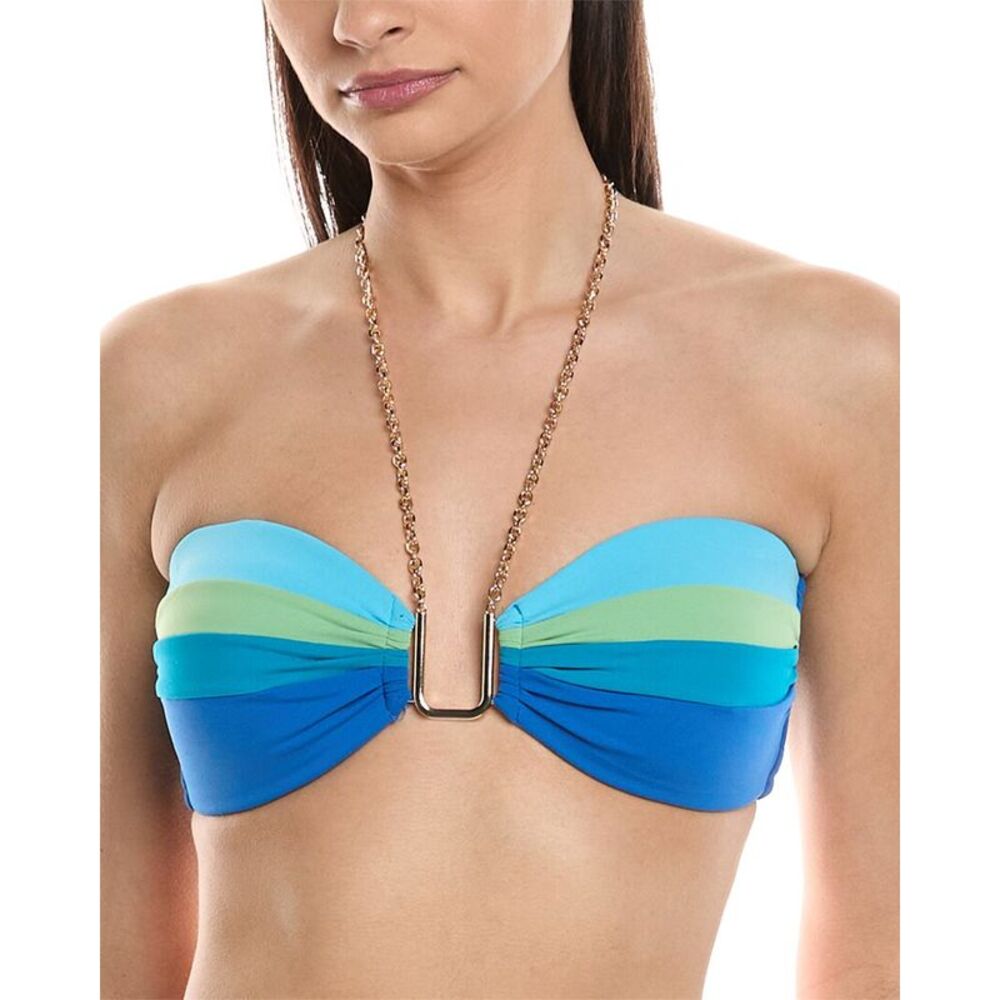 Robin Piccone Womens Keely Bandeau Bra, Blue